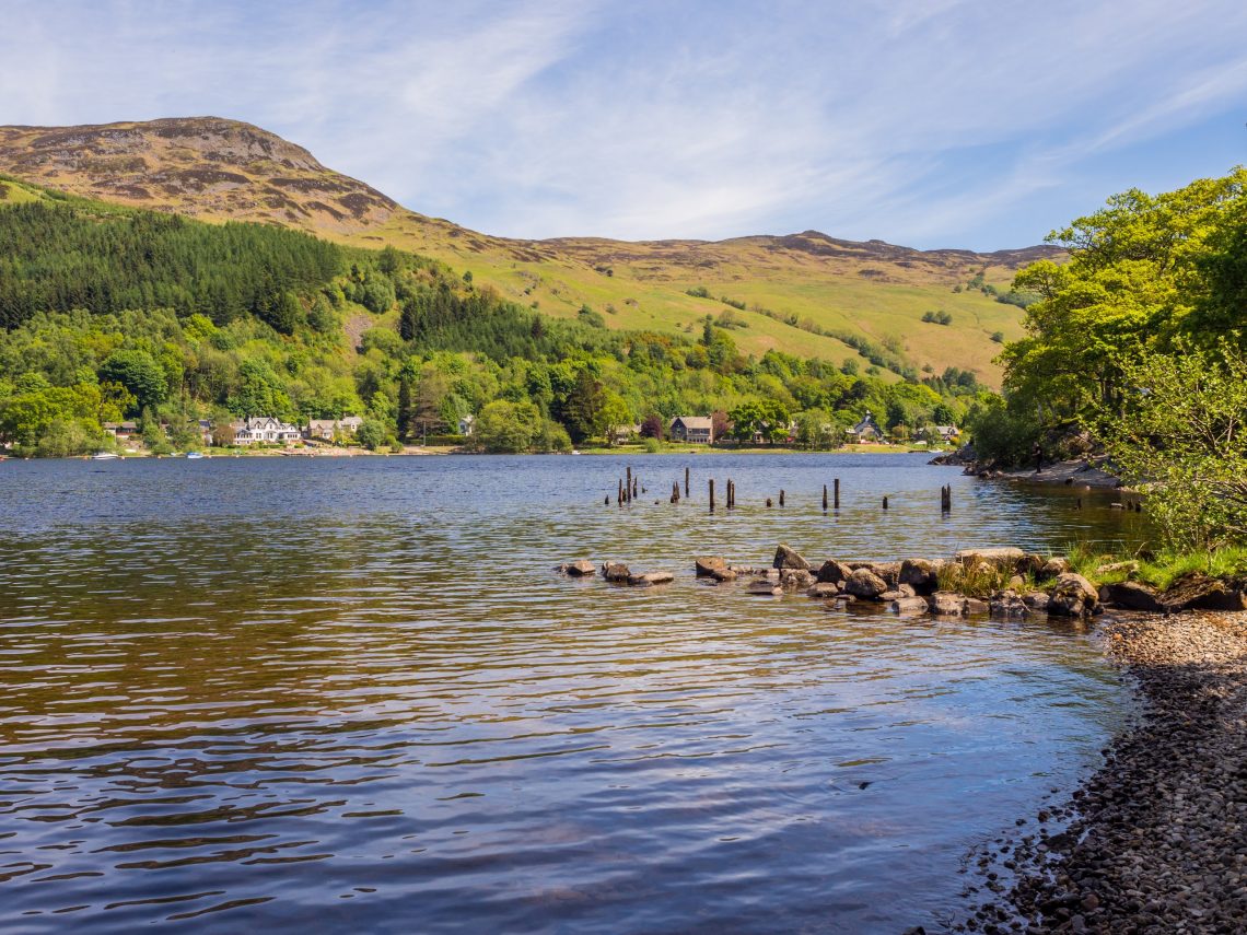 Summer landscape across Loch Tay in Highland Perthshire